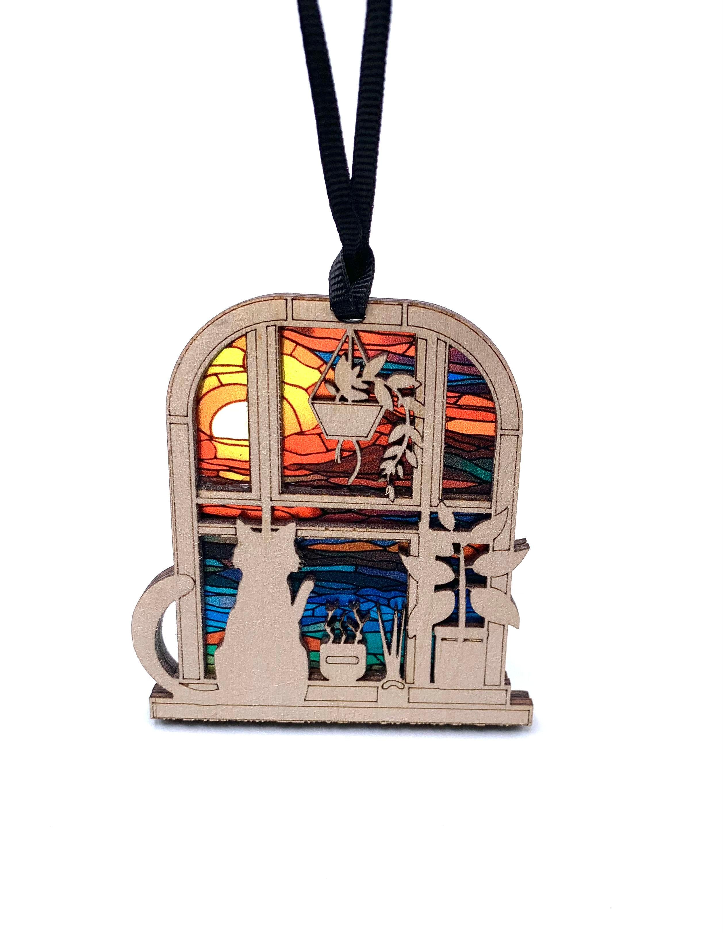 Window Cats Ornament Suncatcher By Squirrel Tacos Papercuts