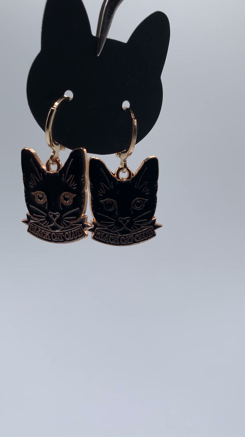 Thumbnail: Black Cat Club Earrings By HolyGuacamolly