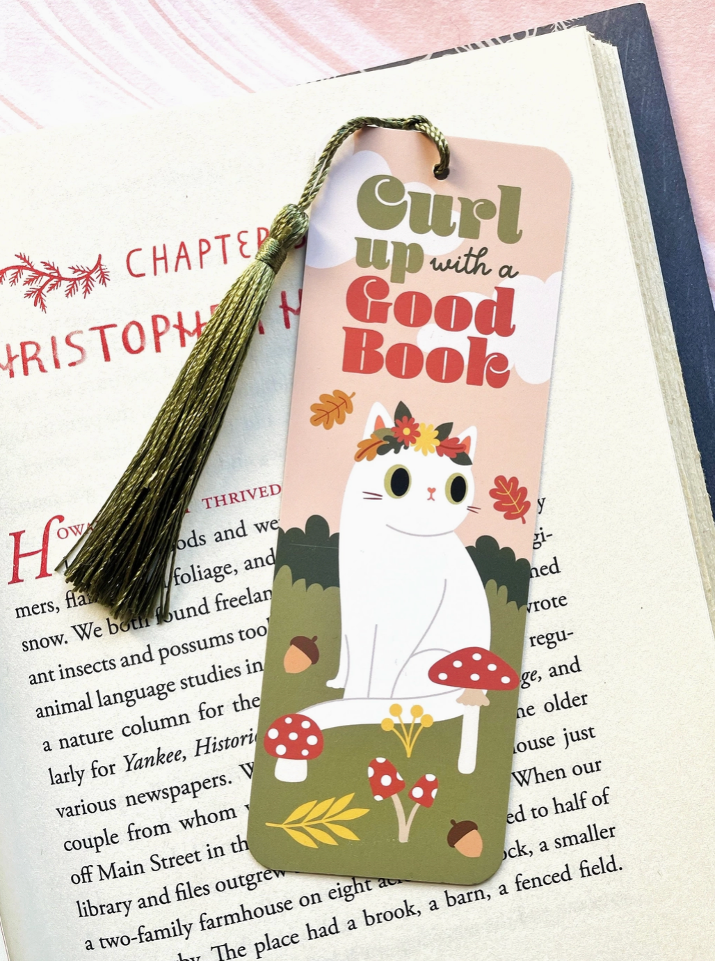 Curl Up with A Good Book Cat Bookmark By Paper Cat Club