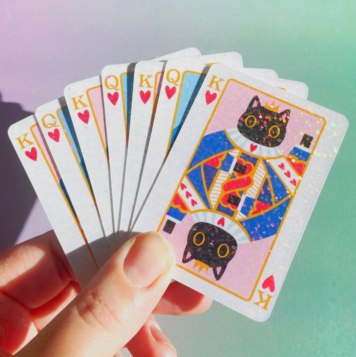 King of Hearts Cat Sticker By Paper Cat Club