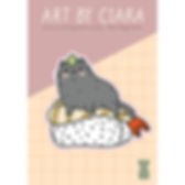 Sushi Cat Ebi Sticker By Art by Ciara