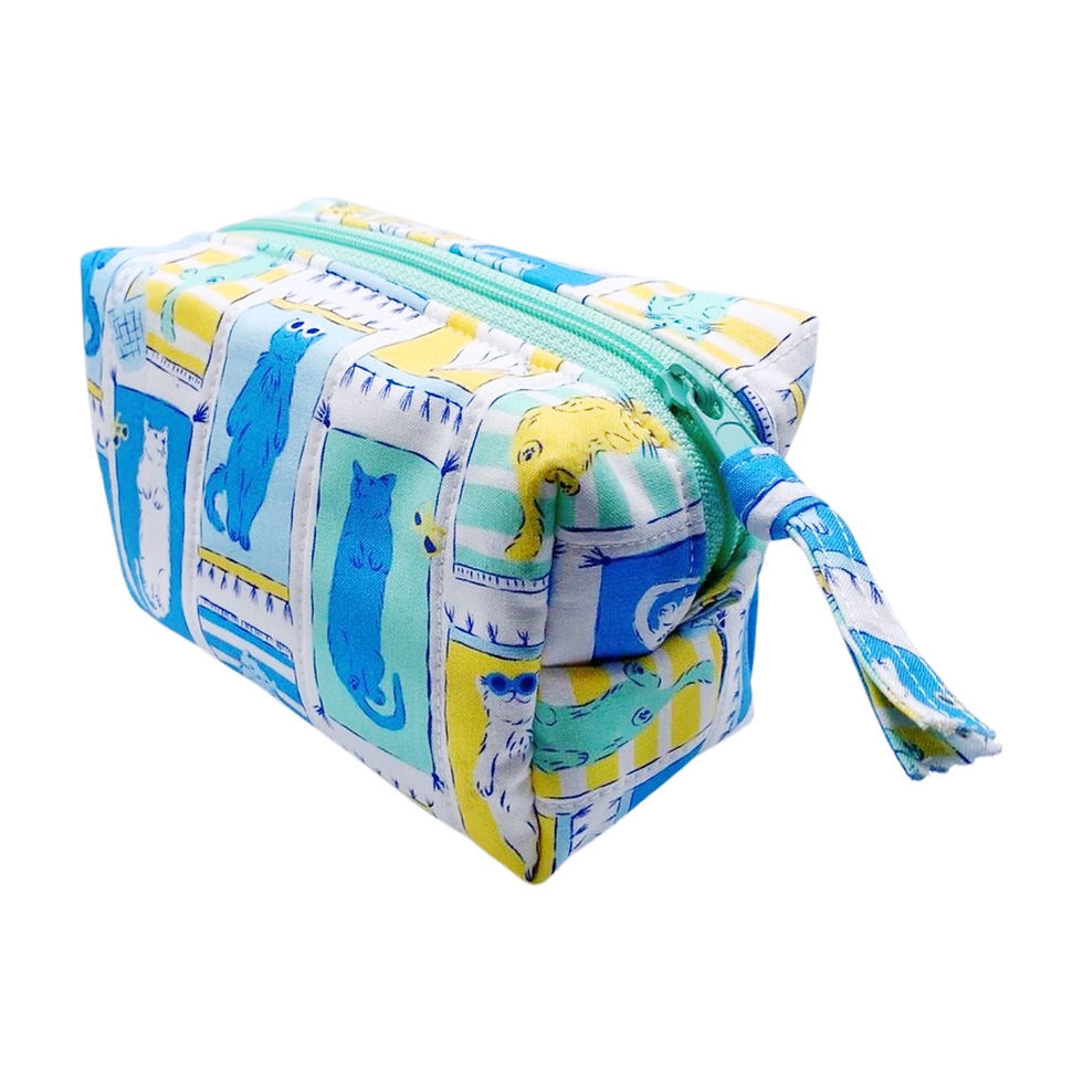 Thumbnail: Poolside Cats Boxy Zipper Pouch