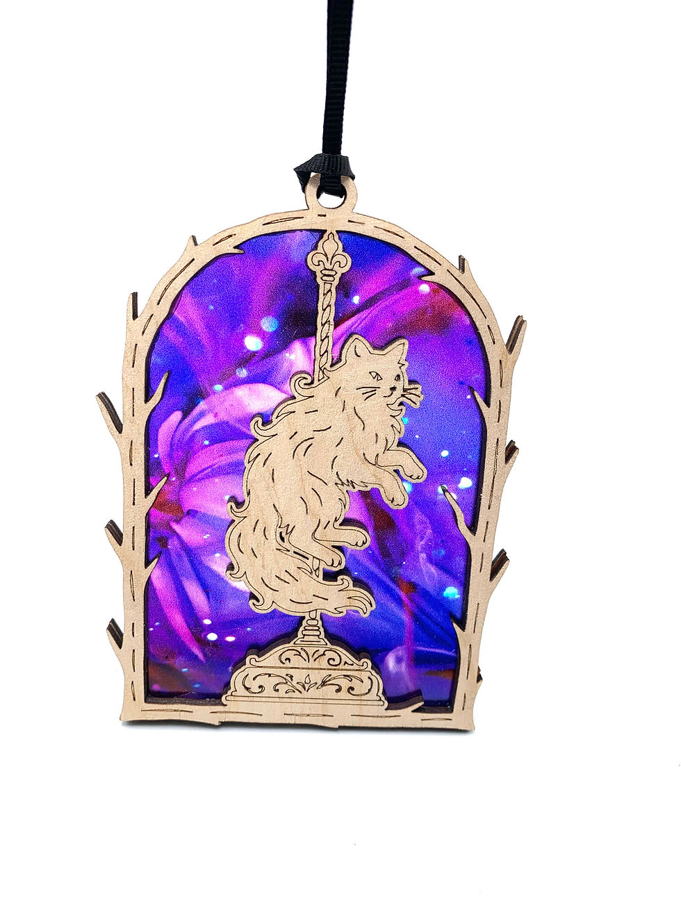 Cat Carousel Ornament Suncatcher By Squirrel Tacos Papercuts