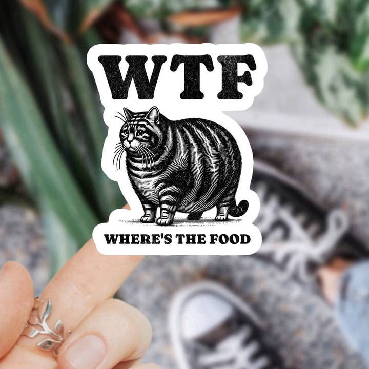 Cat WTF Sticker By Ace the Pitmatian Co