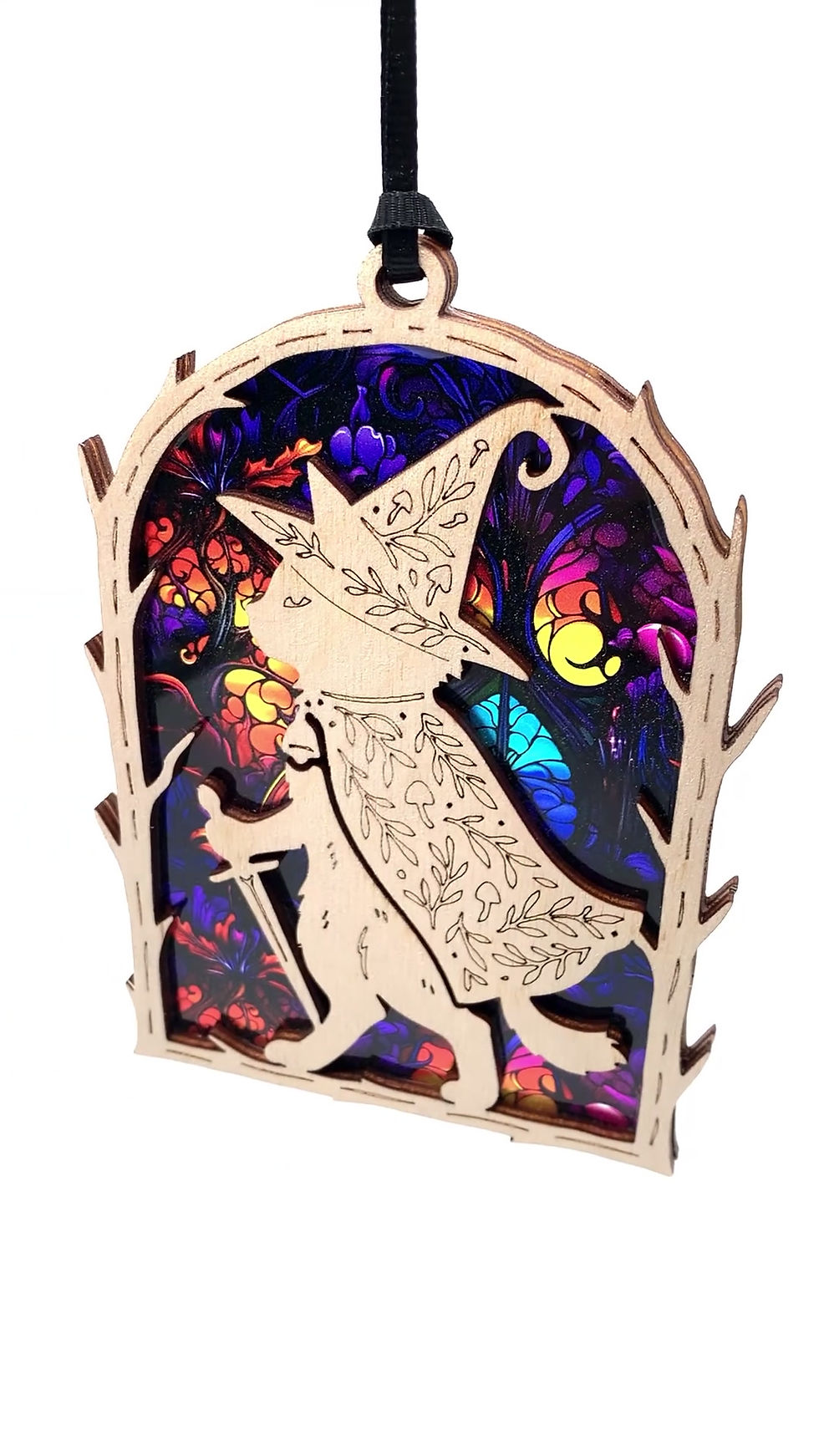 Thumbnail: Wizard Cat Ornament Suncatcher By Squirrel Tacos Papercuts