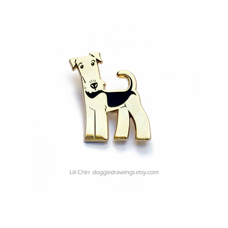 Airedale Terrier Dog Enamel Pin By Lili Chin