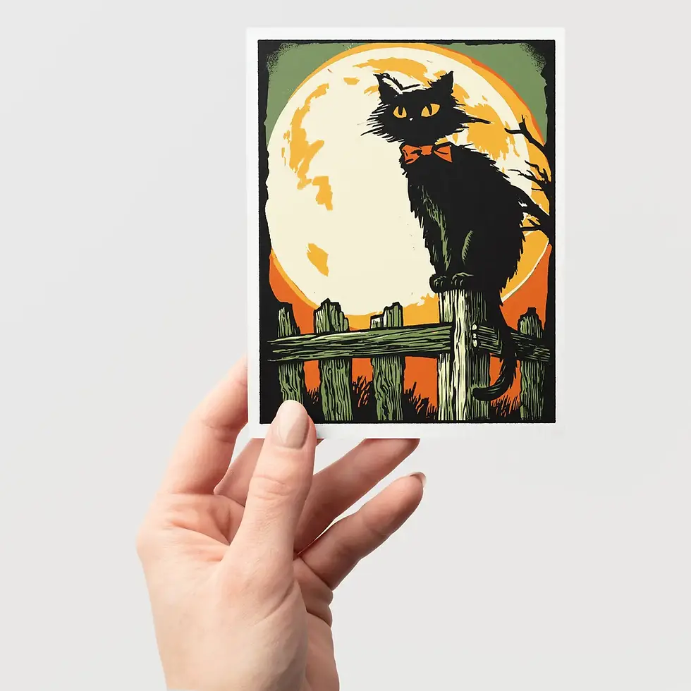 Thumbnail: On the Fence Halloween Greeting Card By Brainmeats Atelier