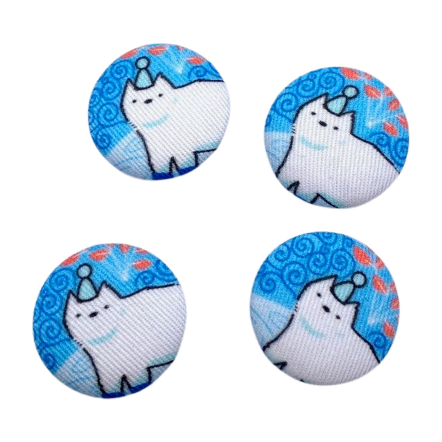 Winter Cats Fabric Buttons