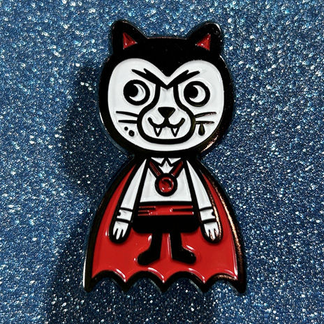 Thumbnail: Vampire Cat Enamel Pin By Little Friends Of Printmaking