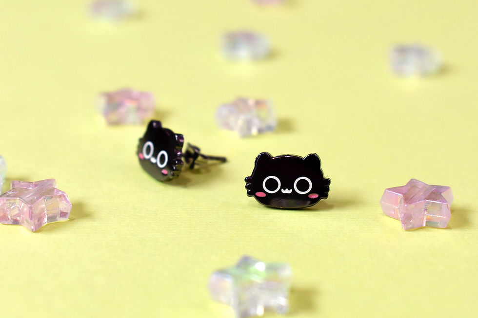 Thumbnail: Black Cats Earrings By The Moonborn