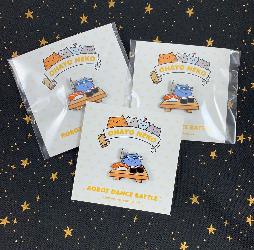 Thumbnail: Sushi Cat Enamel Pin By Robot Dance Battle