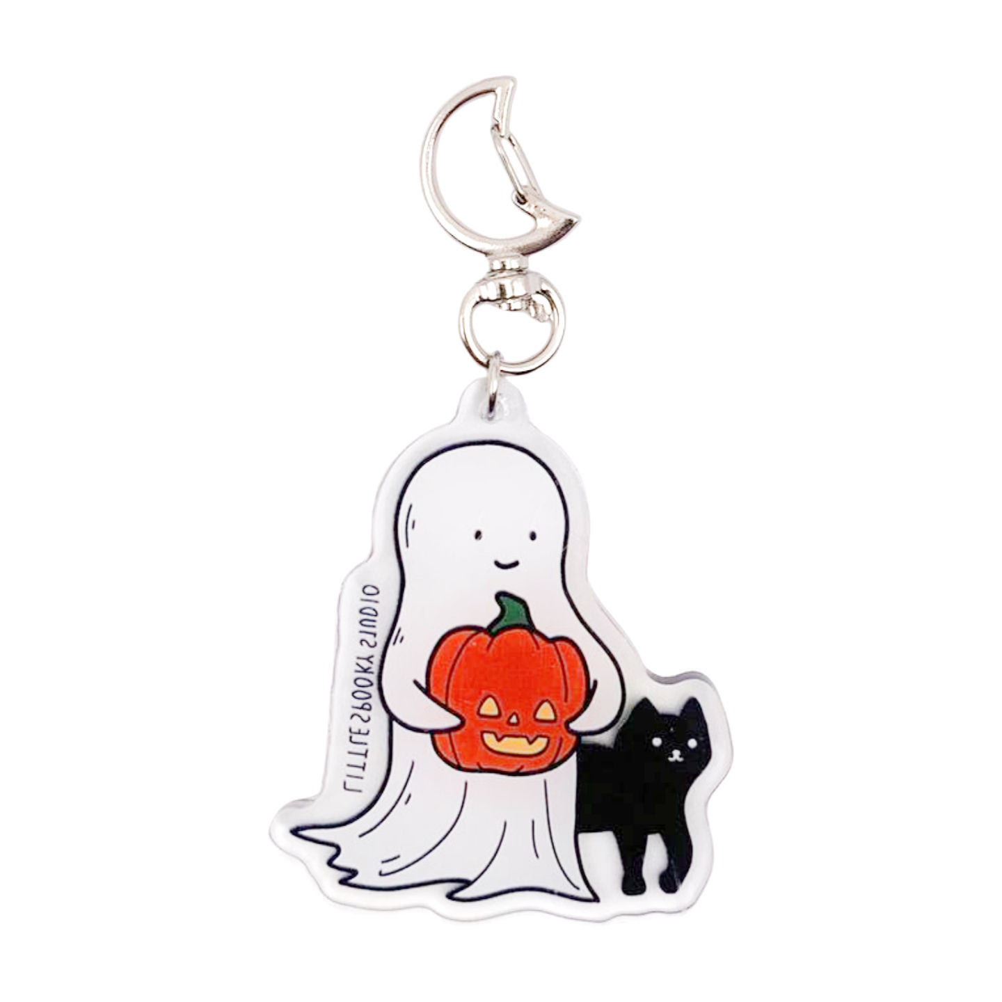 Gregory Ghost And Cat Acrylic Keychain By Spooky Little Studio