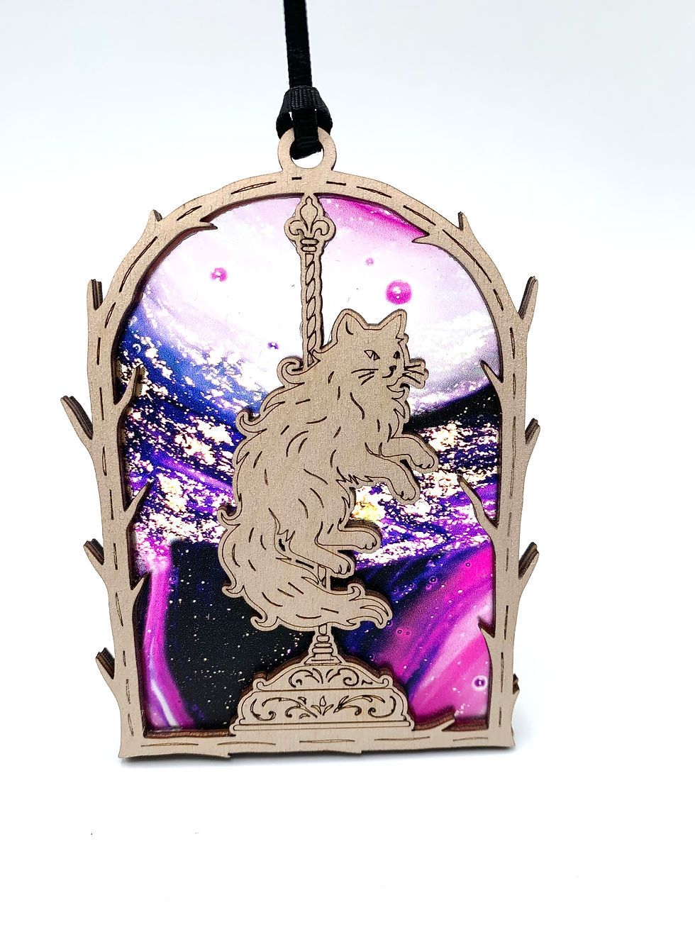 Cat Carousel Ornament Suncatcher By Squirrel Tacos Papercuts