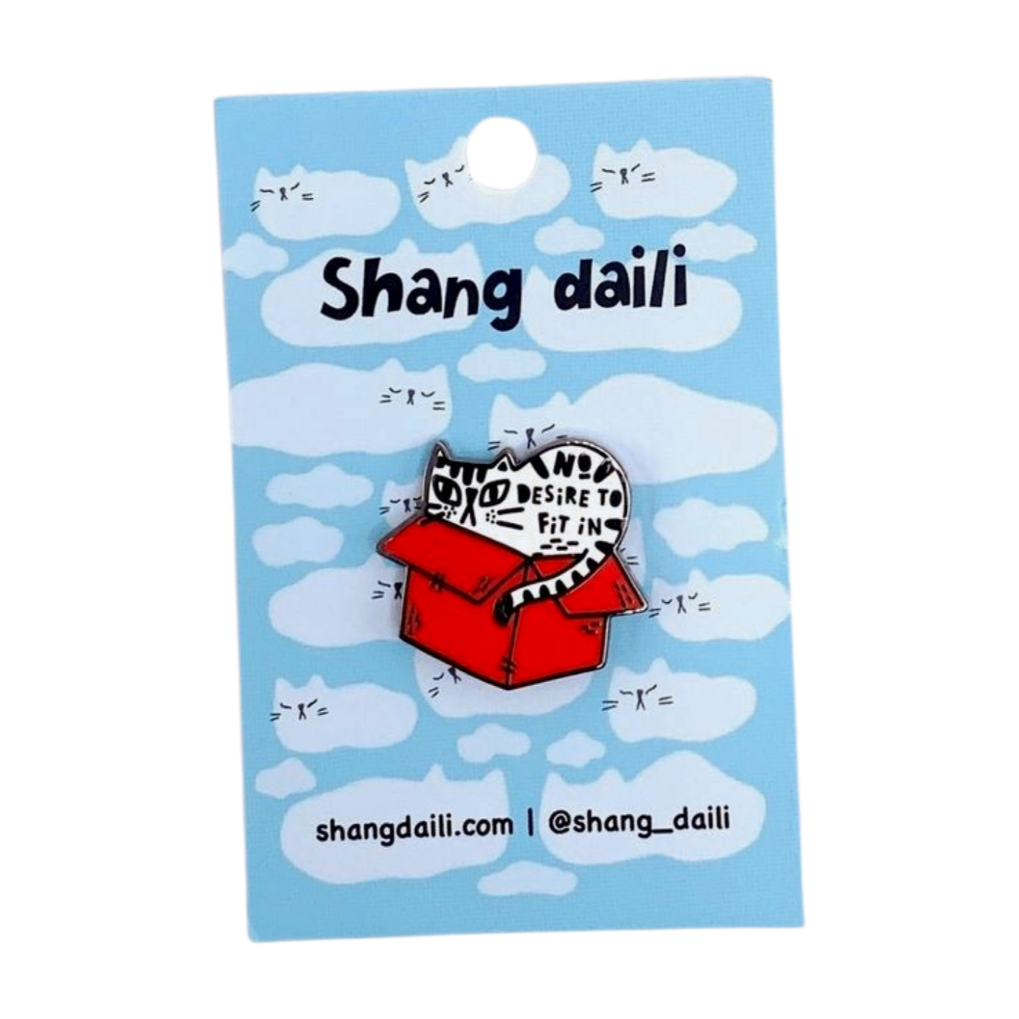No Desire To Fit in Cat Enamel Pin By Shang Daili