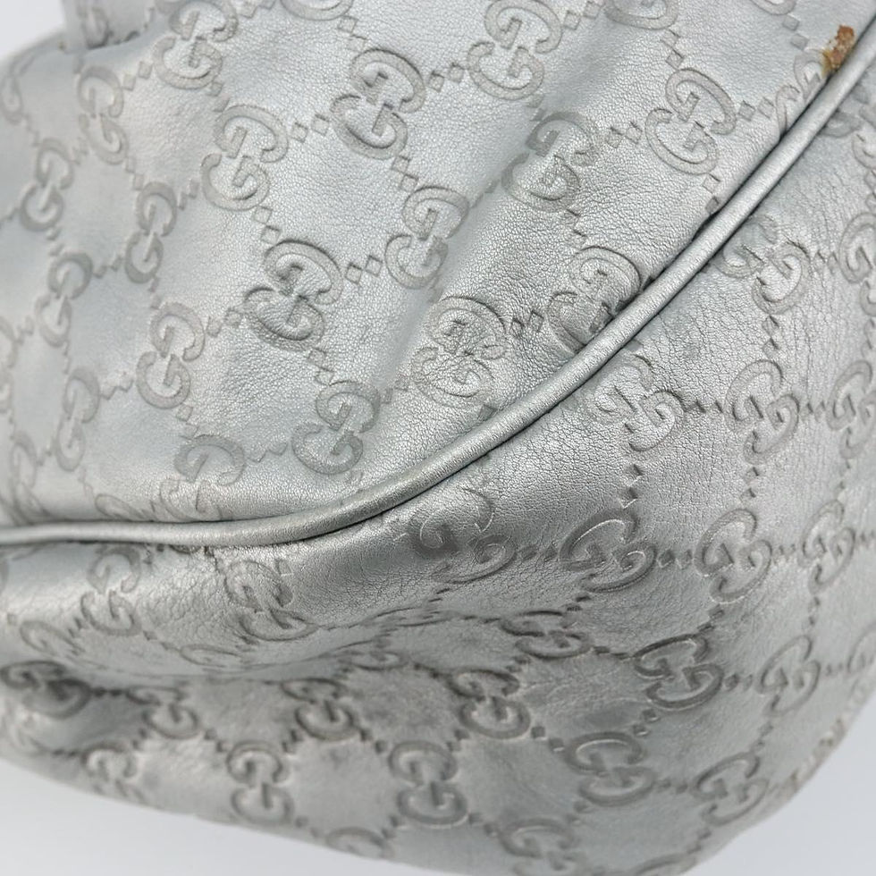 Thumbnail: GUCCI Guccissima GG Canvas Shoulder Bag Leather Silver