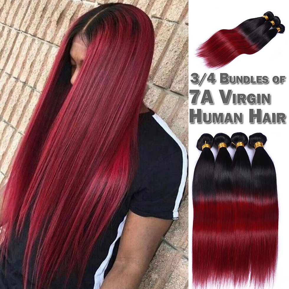 Thumbnail: 1 POUND BURGUNDY 3 Bundles Straight Hair Bundles With Closure Color