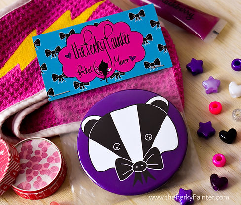 Pocket Mirror Bow Badger the Perky Painter Gifts for Her Cute Animal 