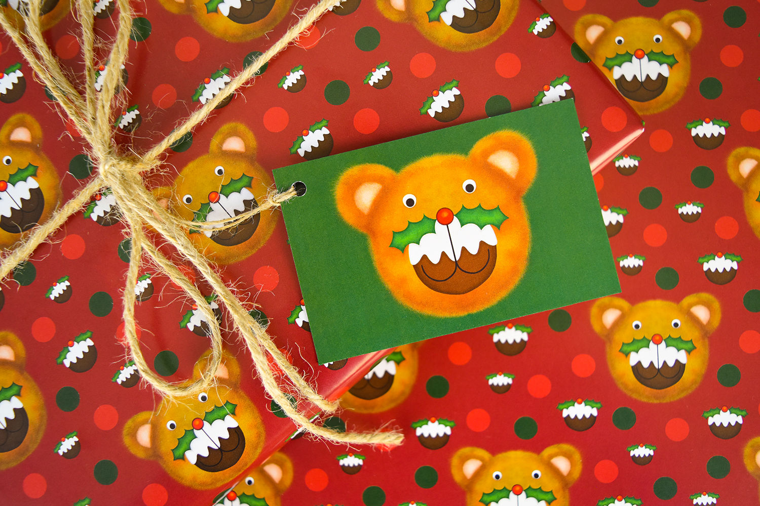 Puddington Bear Gift Wrap Pack - Red