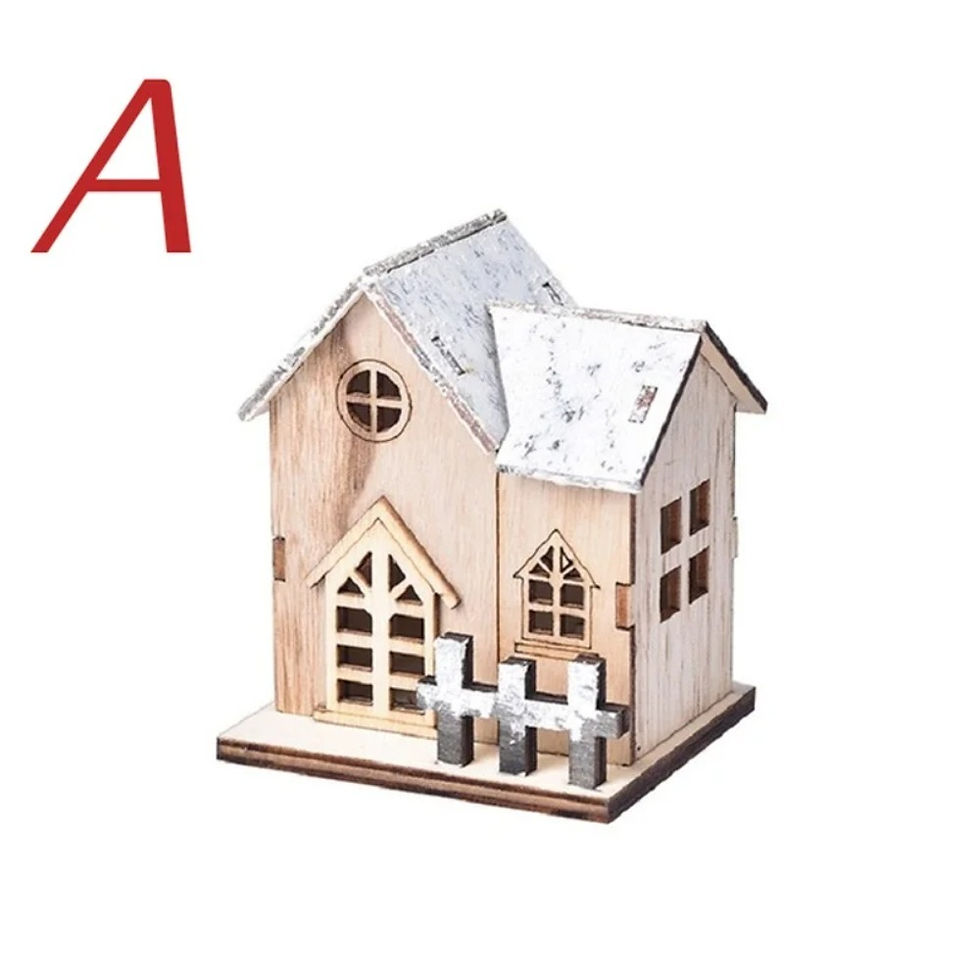 Miniatura: Christmas LED Light Wooden House Luminous Cabin Merry Christmas Decorations for 