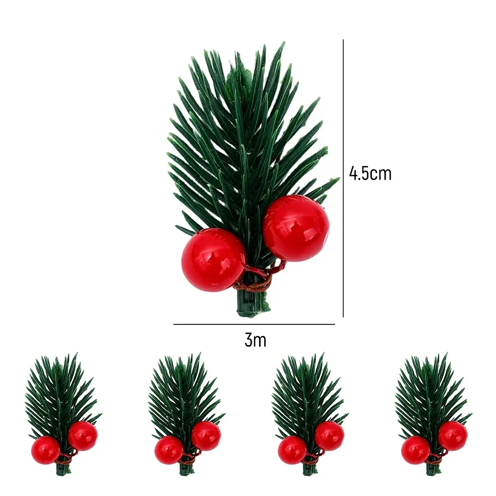 Miniatura: 5/30PCS Artificial Pine Cones Needles Christmas Berry Pinecone Artificial Flower