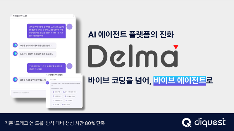 [보도자료]“다이퀘스트, AI 에이전트 플랫폼 '델마' 대화형 기능 탑재…  '바이브 AI 에이전트 플랫폼'으로 진화”