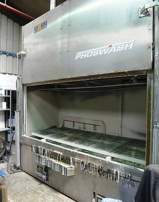 Phoswash machine at Ferndown Powder Coatings