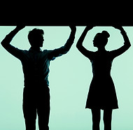 Young couple silhouette