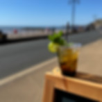 Iced tea overlooking the Jurassic Coast