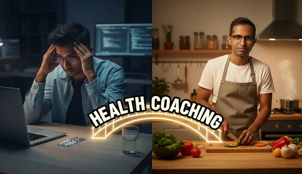 A person transforming with the help of health coaching
