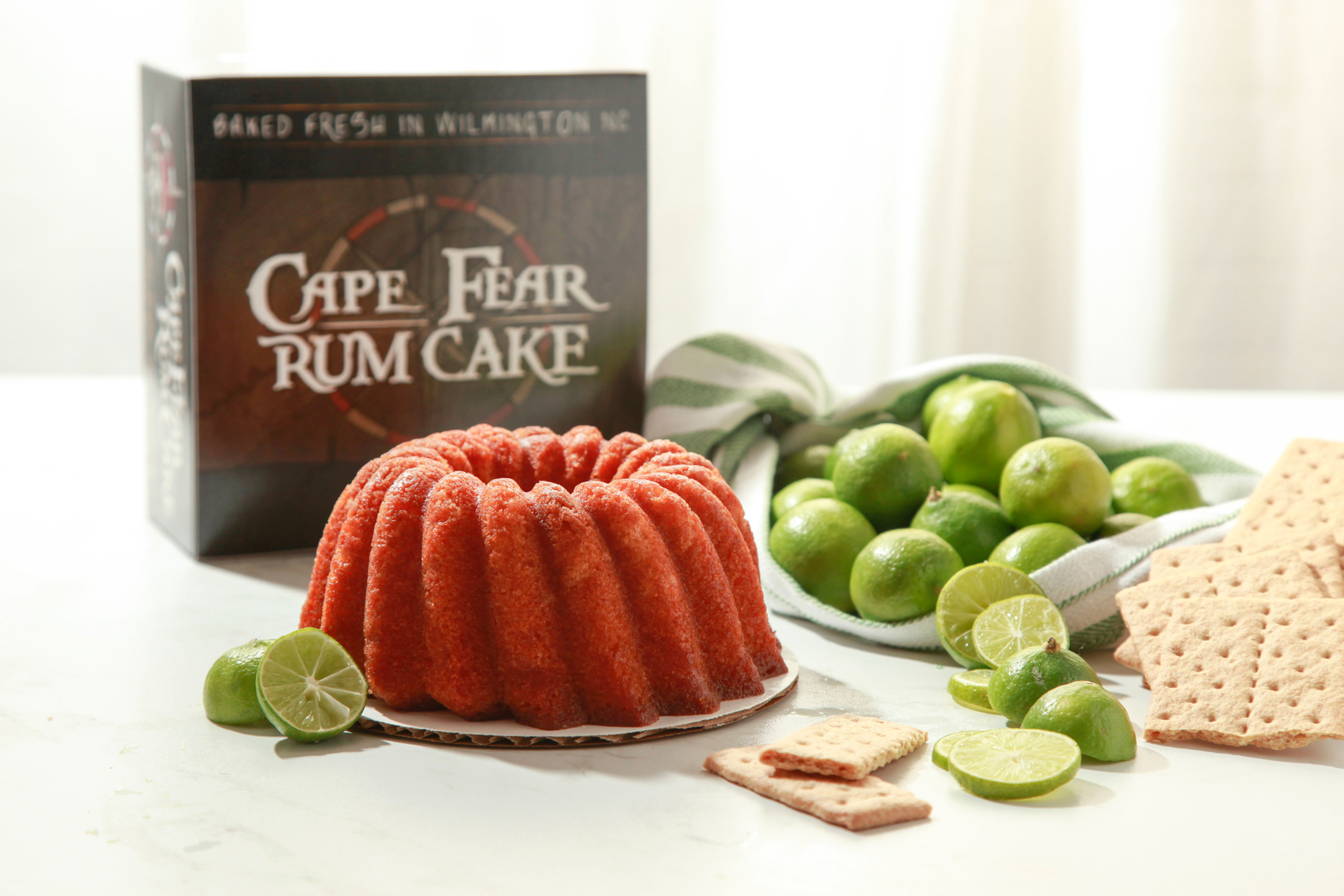 key lime rum cake side view