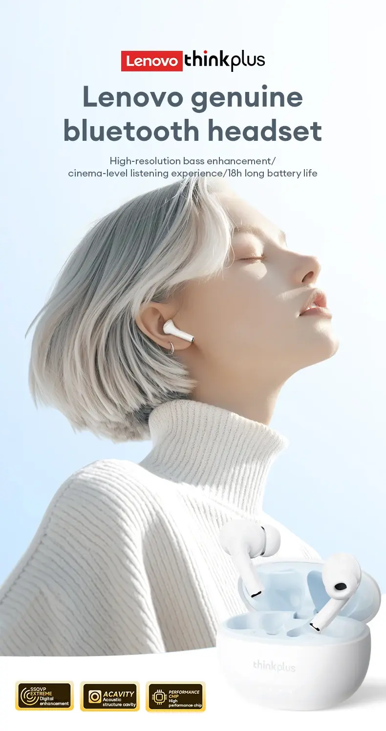 Thumbnail: Lenovo LP5 PRO Wireless Bluetooth 5.4 Earphones TWS HiFi Sound Gaming Earbuds LP