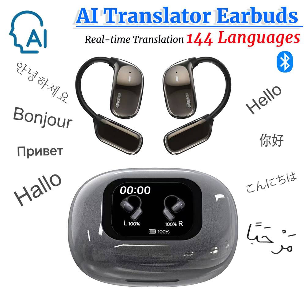 144 Languages Translator Bluetooth Earphones AI Real-time Translation Earbuds Wi