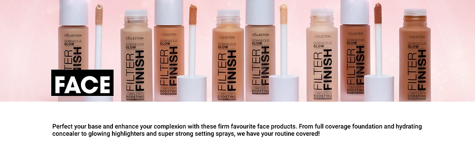 Cosmetics landing page for face products