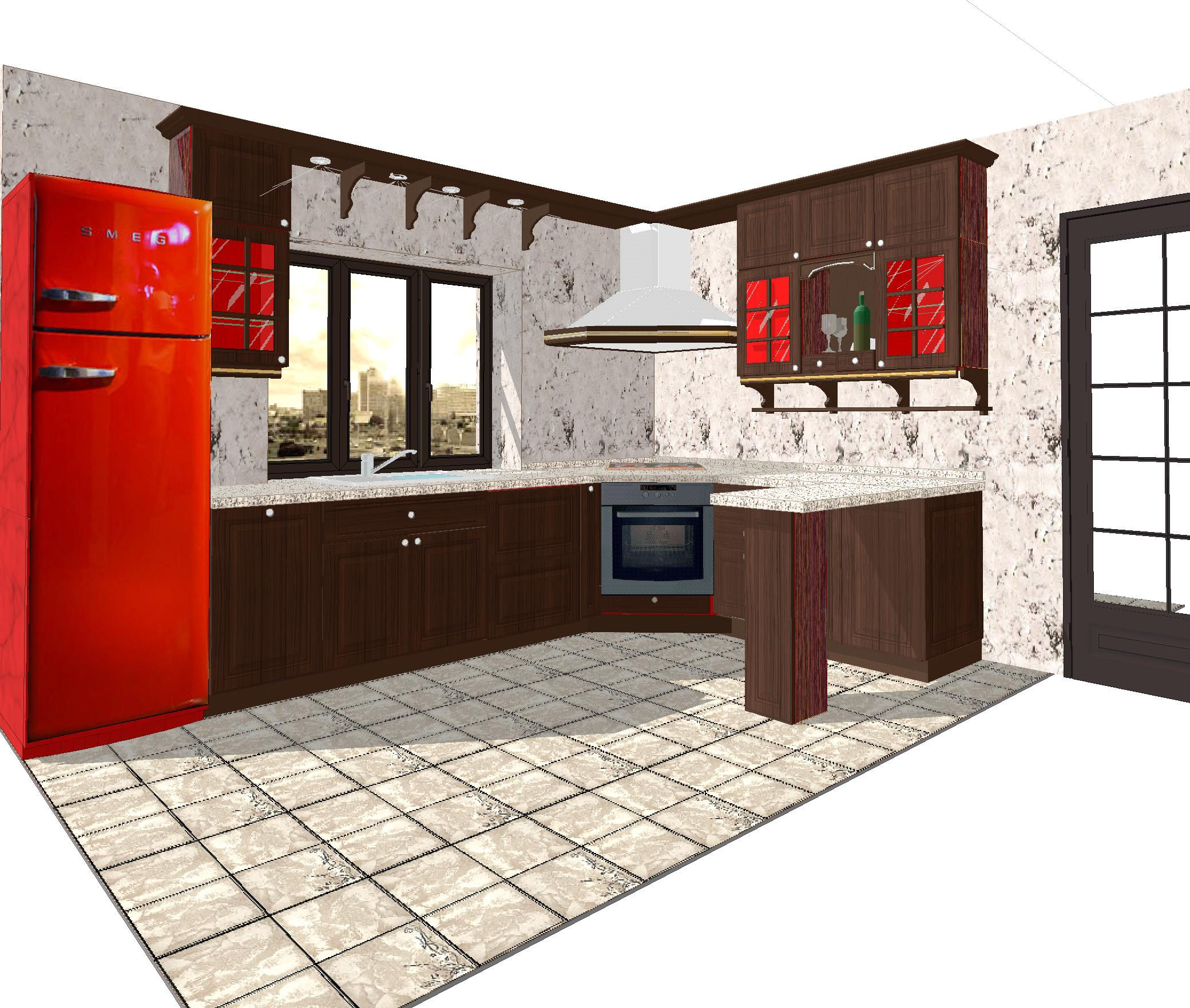 3D визуализация кухни