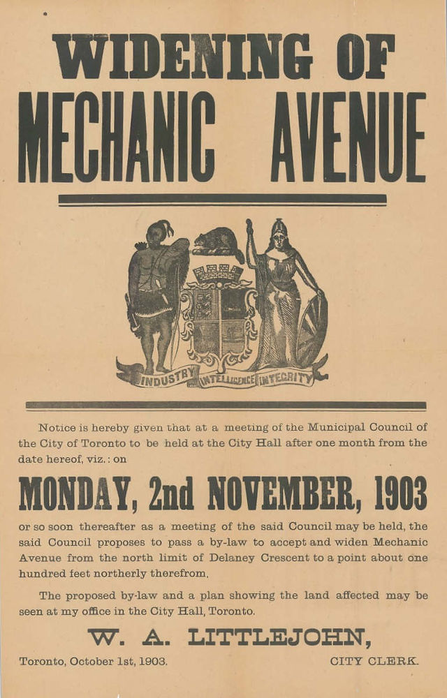 Mechanic Avenue handbill, 1903