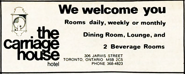 1973 ad for The Carriage House hotel