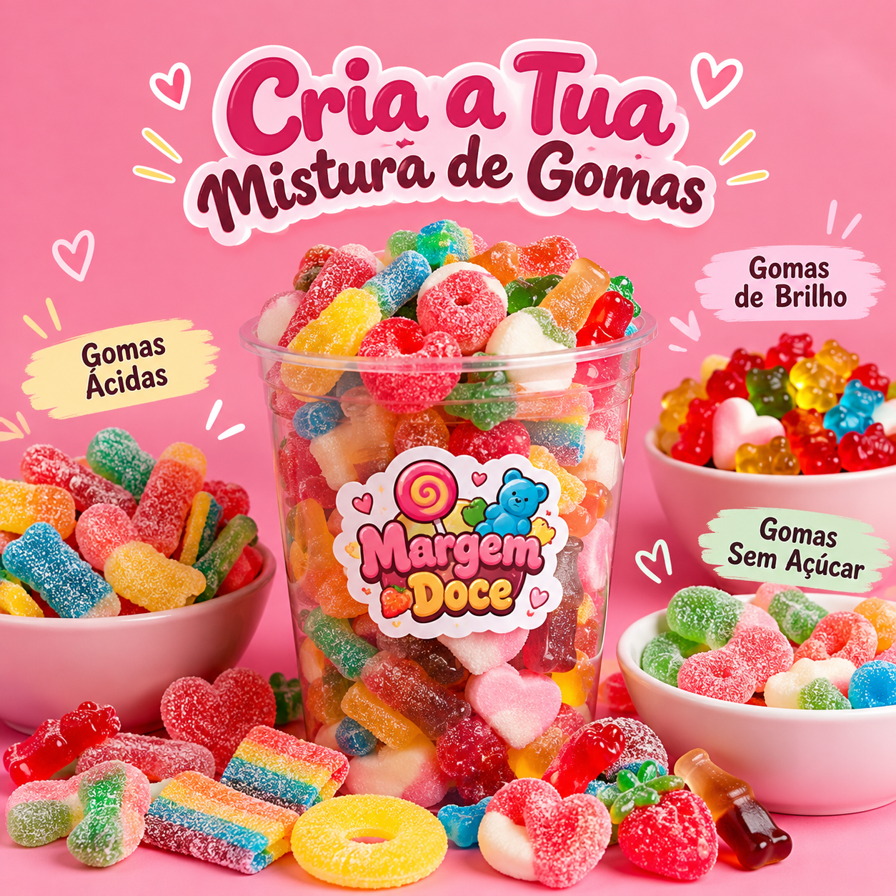 Cria a Tua Mistura de Gomas — Margem Doce