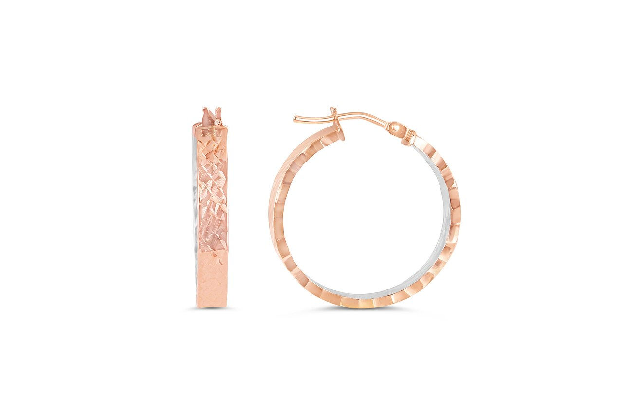 Rose gold hoop earrings