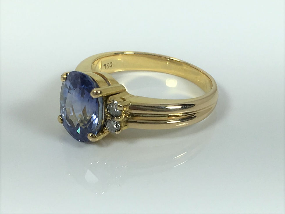 Thumbnail: Blue Sapphire & Diamond Ring