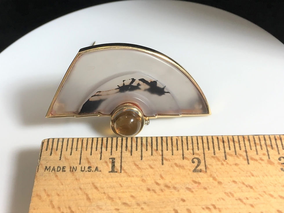 Thumbnail: Agate and Citrine Fan Brooch