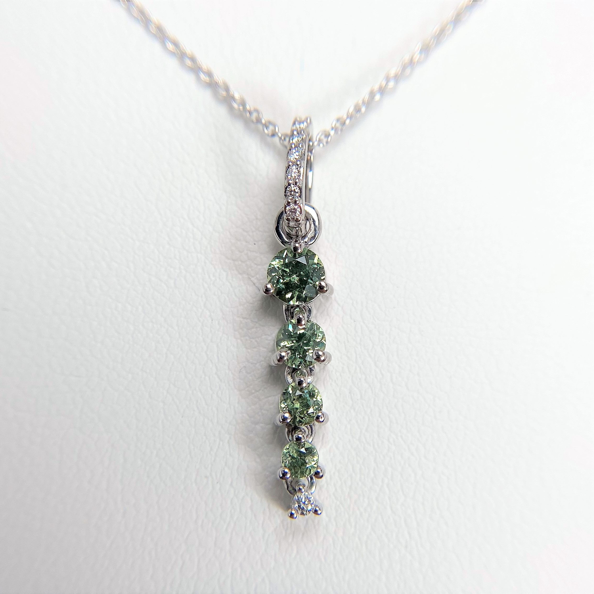 Demantoid and Diamond pendant