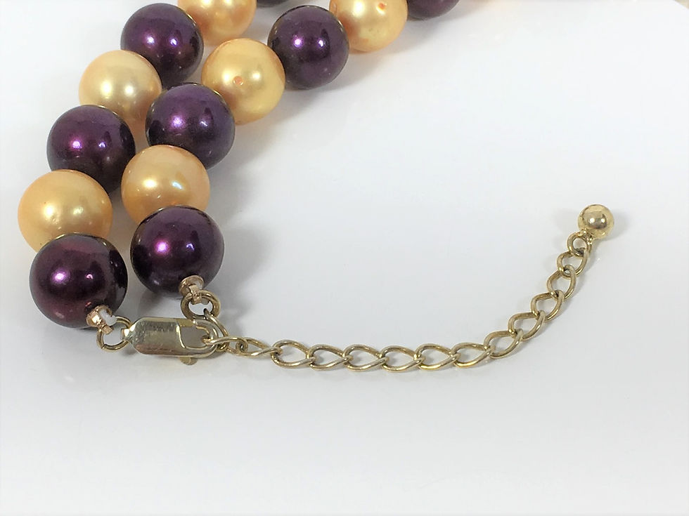 Thumbnail: Purple & Gold Fresh Water Cultured Pearl Necklace