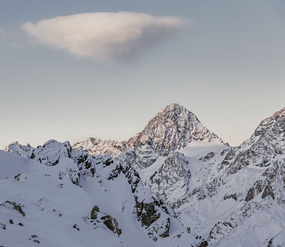 white cloud above mountains in fine art photograph