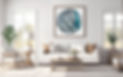 A room with Fine art photography - river landscape - framed on the wall.