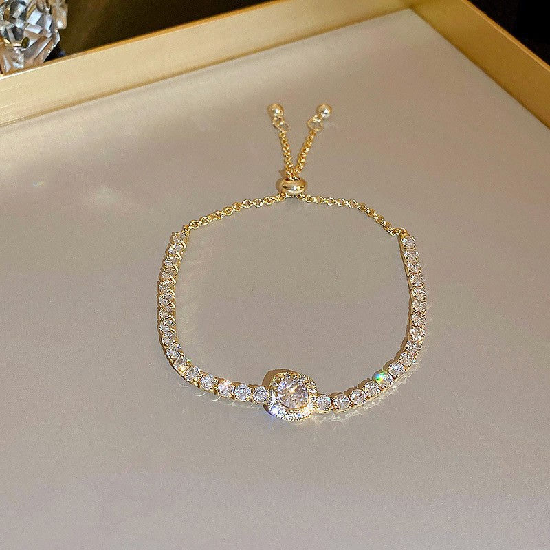 Thumbnail: Wave Geometry Adjustable Bracelet Bangle Luxury Fashion Rhinestone Crystal Brace