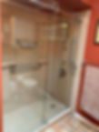 A wood coloured shower cubical