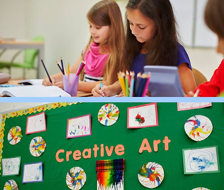 Talented bright kids sketching nature