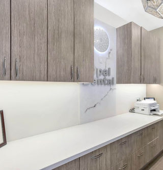 Close up view of dental office
