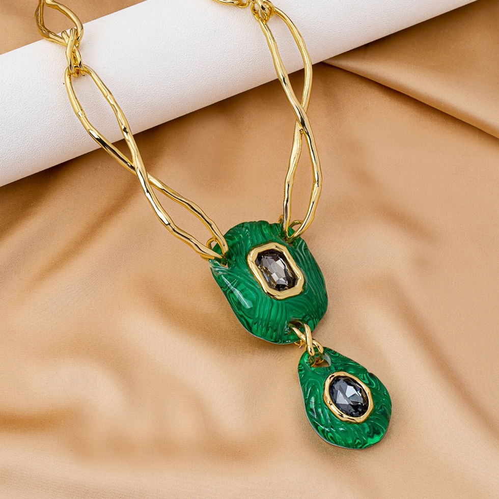 Thumbnail: Large Gemstone Necklace, Fashionable and Versatile European-Inspired Jewelry