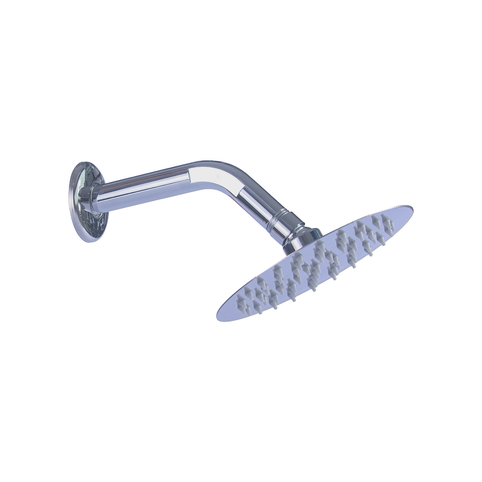 Regadera redonda Lucca 6" Cromo con brazo 15 cm lateral